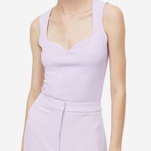 Purple sweetheart neckline tank top